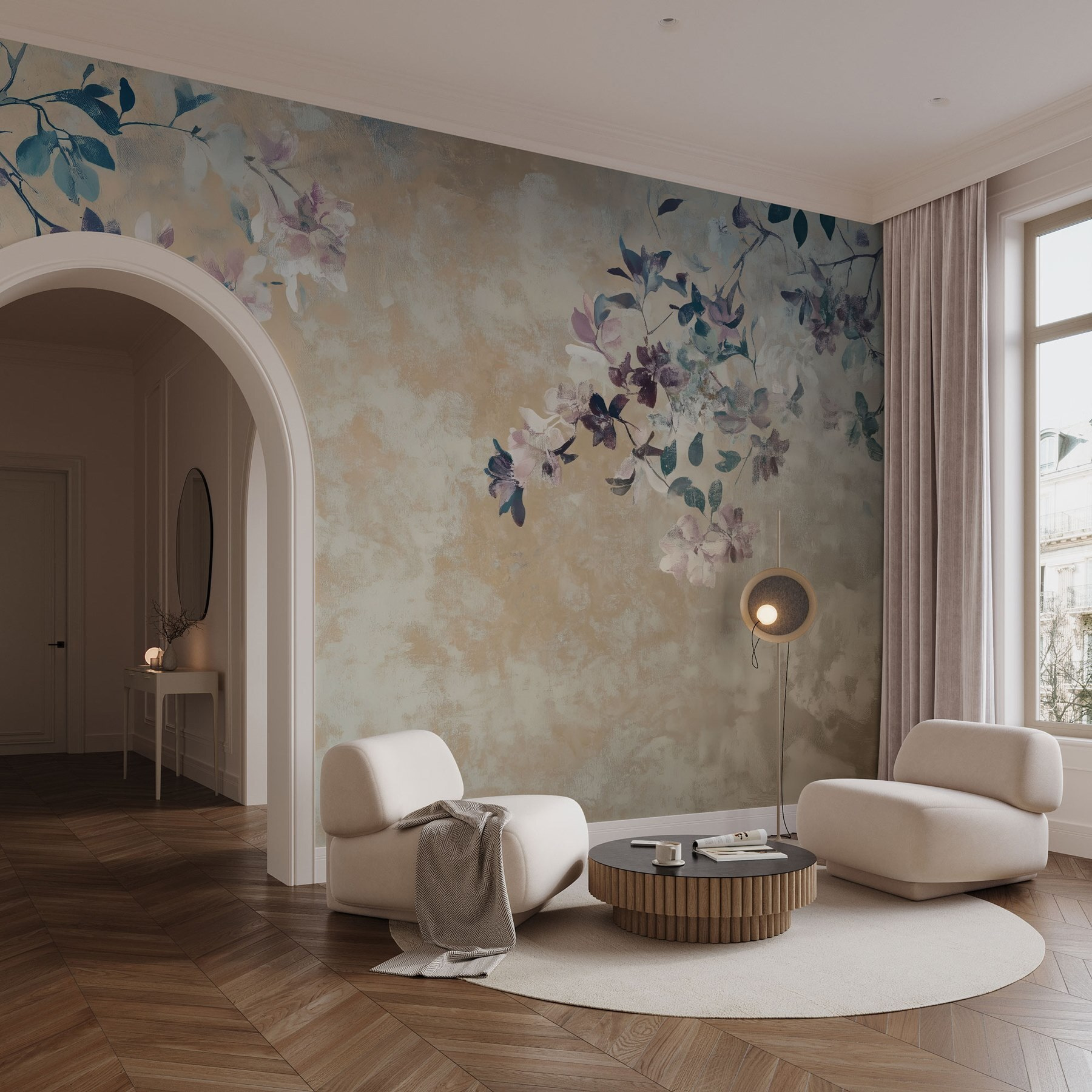 Soft florals on a textured backdrop Soft florals on a textured backdrop