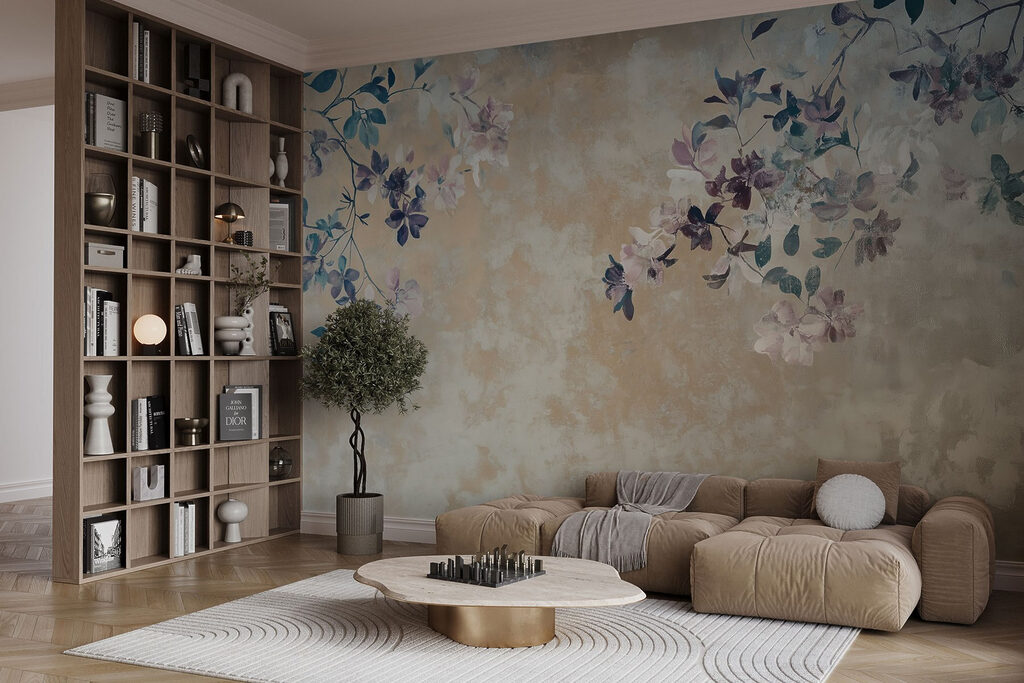 Soft florals on a textured backdrop Soft florals on a textured backdrop