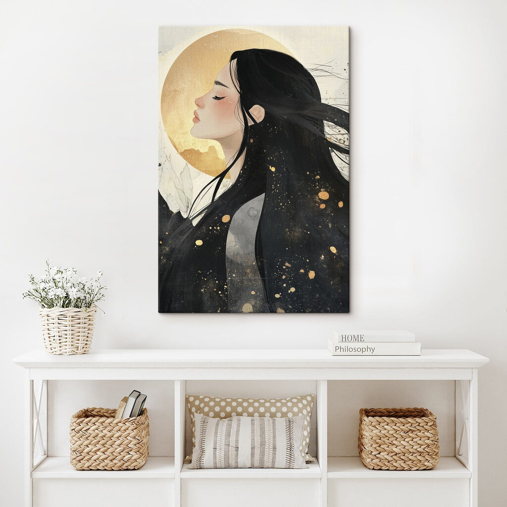 Ethereal silhouette against radiant backdrop Ethereal silhouette against radiant backdrop