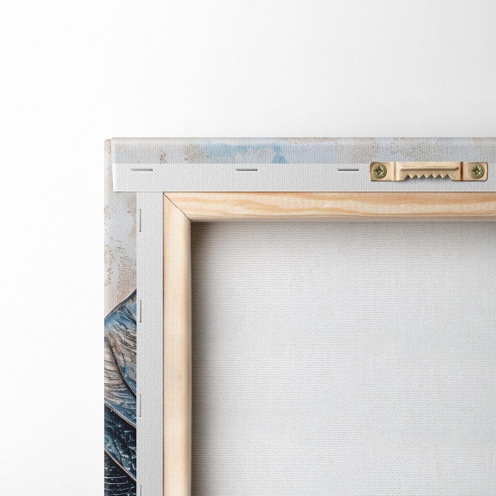 Row of leaves on a marble surface