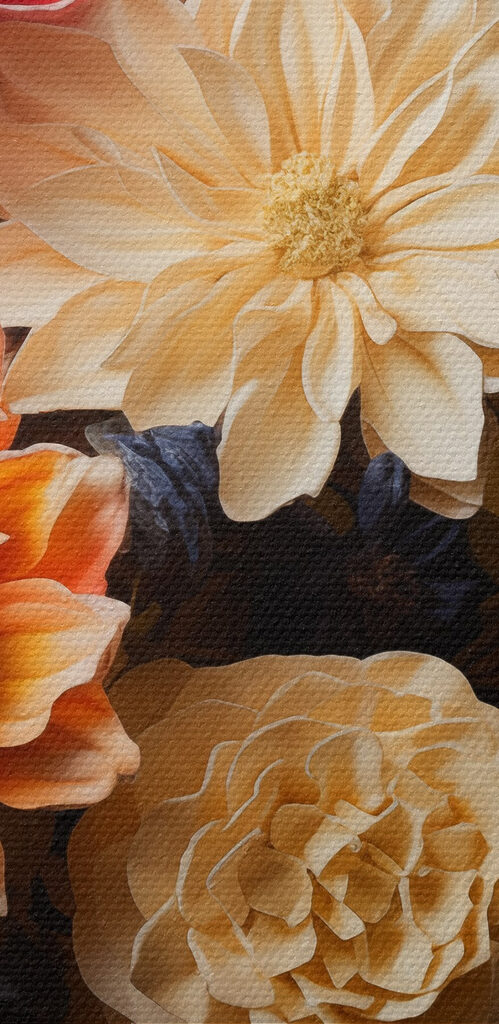 Vase of flowers on a black background