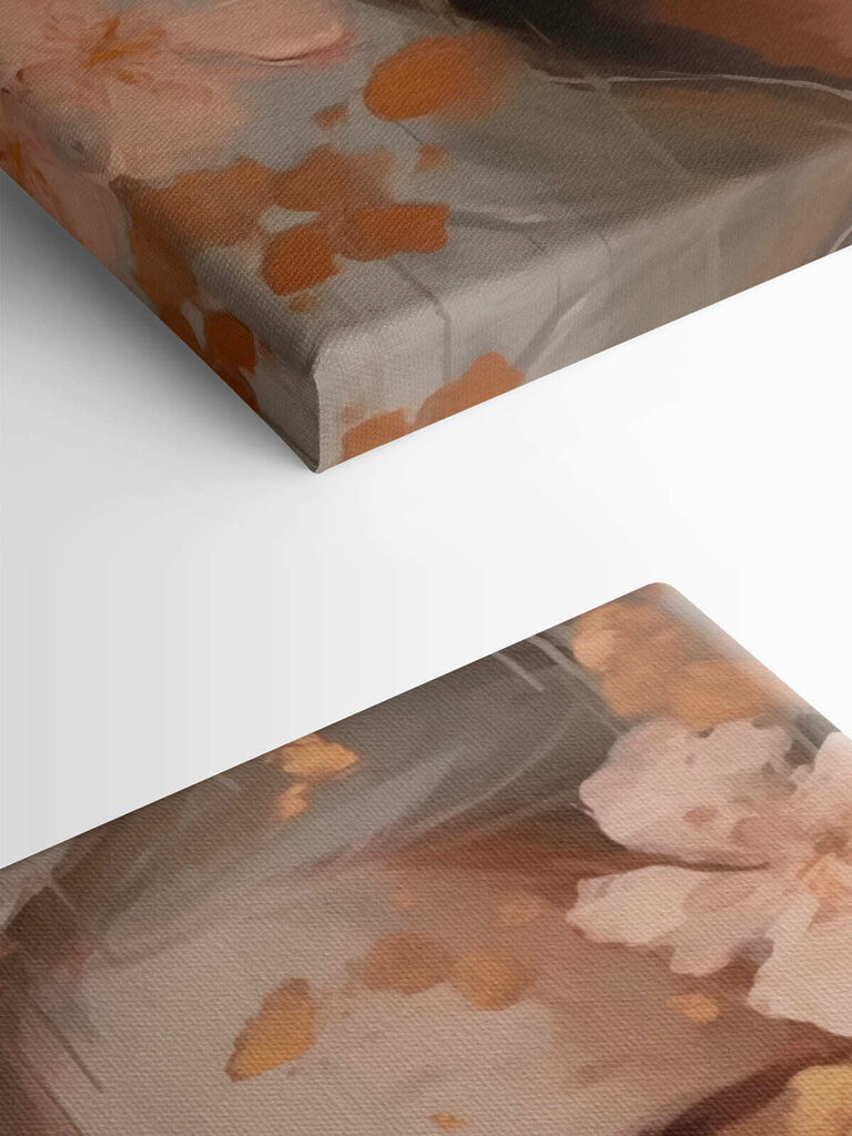 Woman with flowers around her face