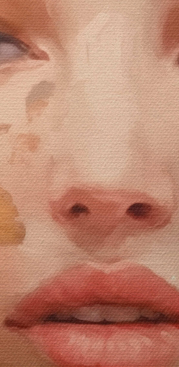 Woman with flowers around her face