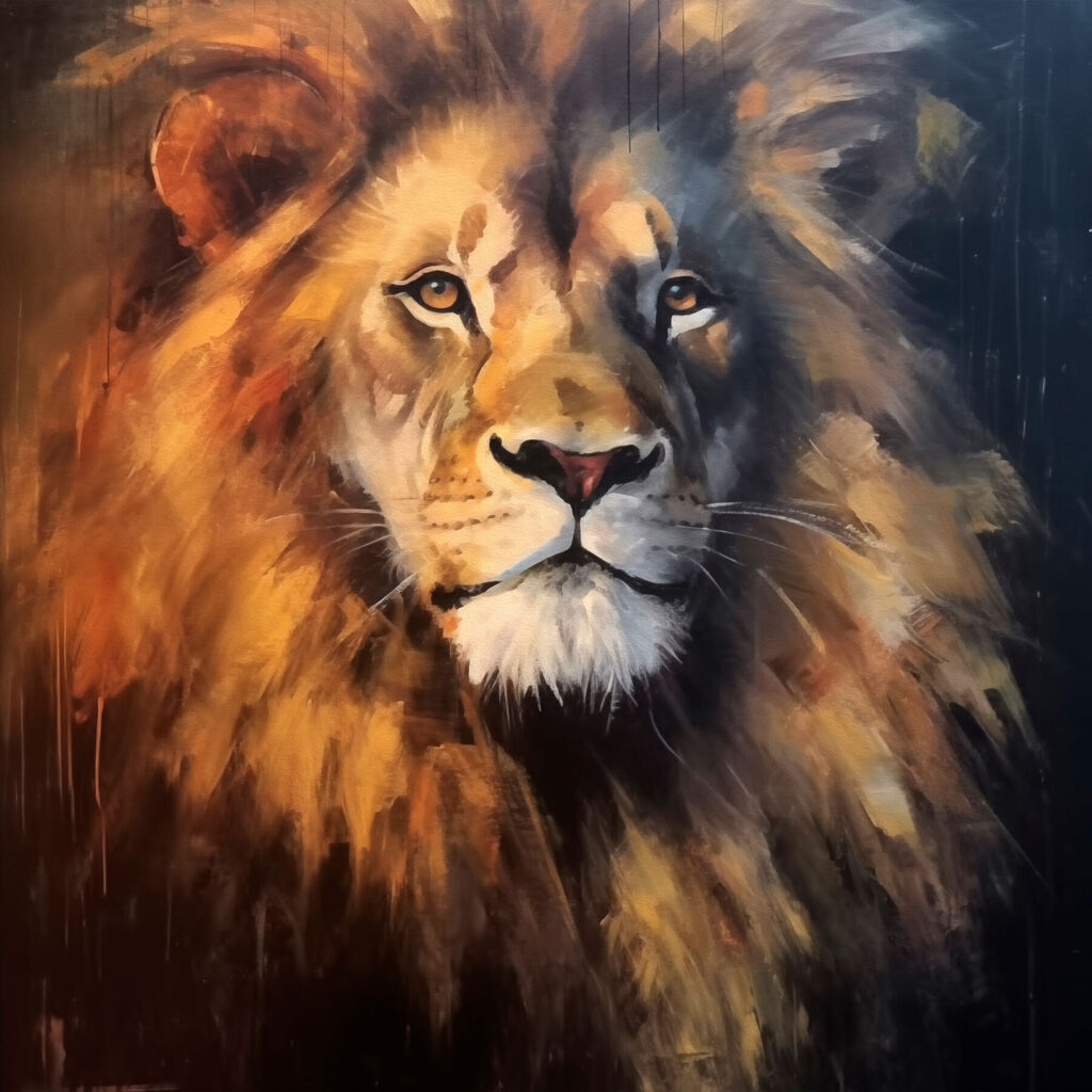 Painting of a lion