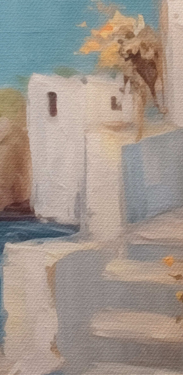 Malba domu s květinami na schodech Malba domu s květinami na schodech