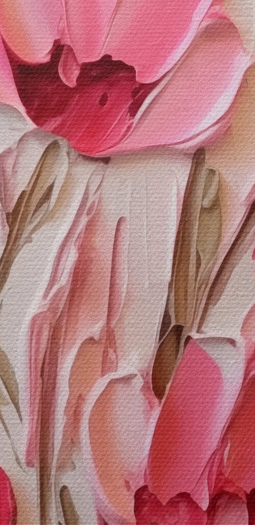 Painting of pink flowers