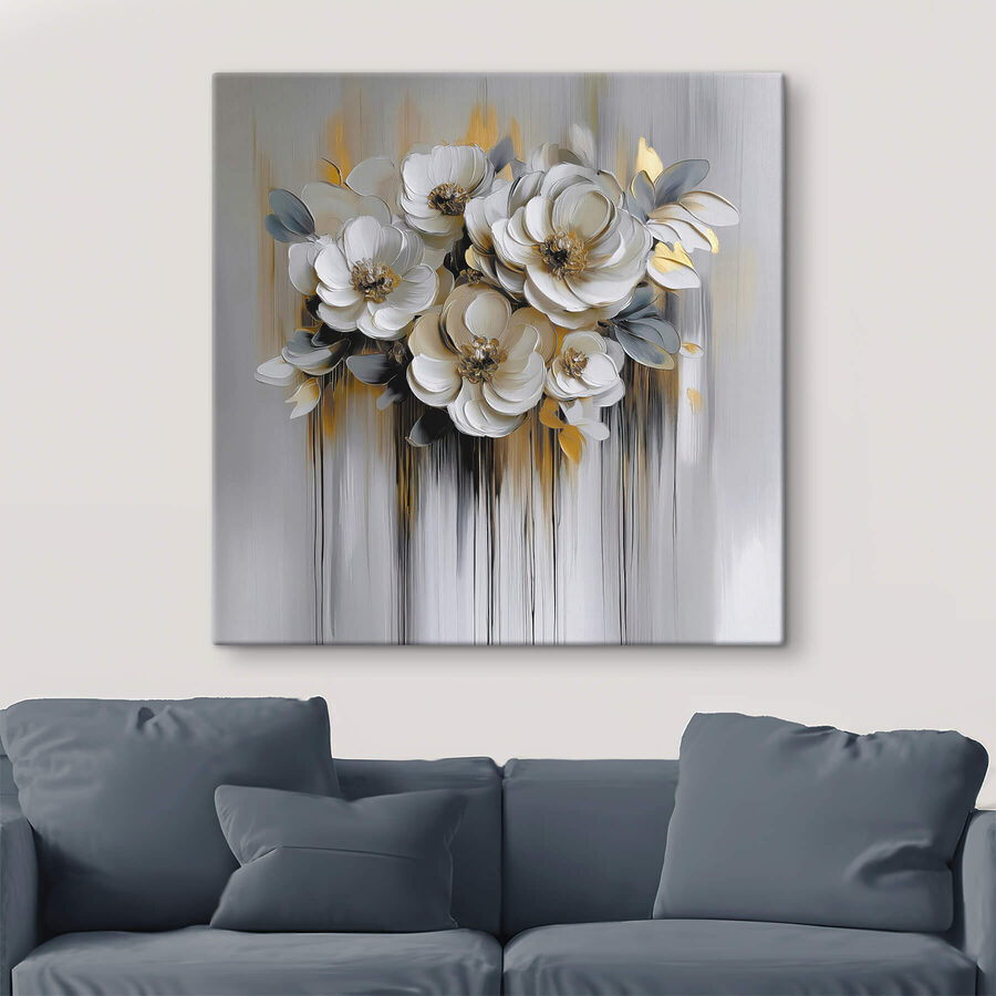 Painting of flowers on a white background Painting of flowers on a white background