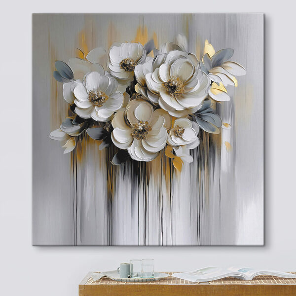 Painting of flowers on a white background Painting of flowers on a white background