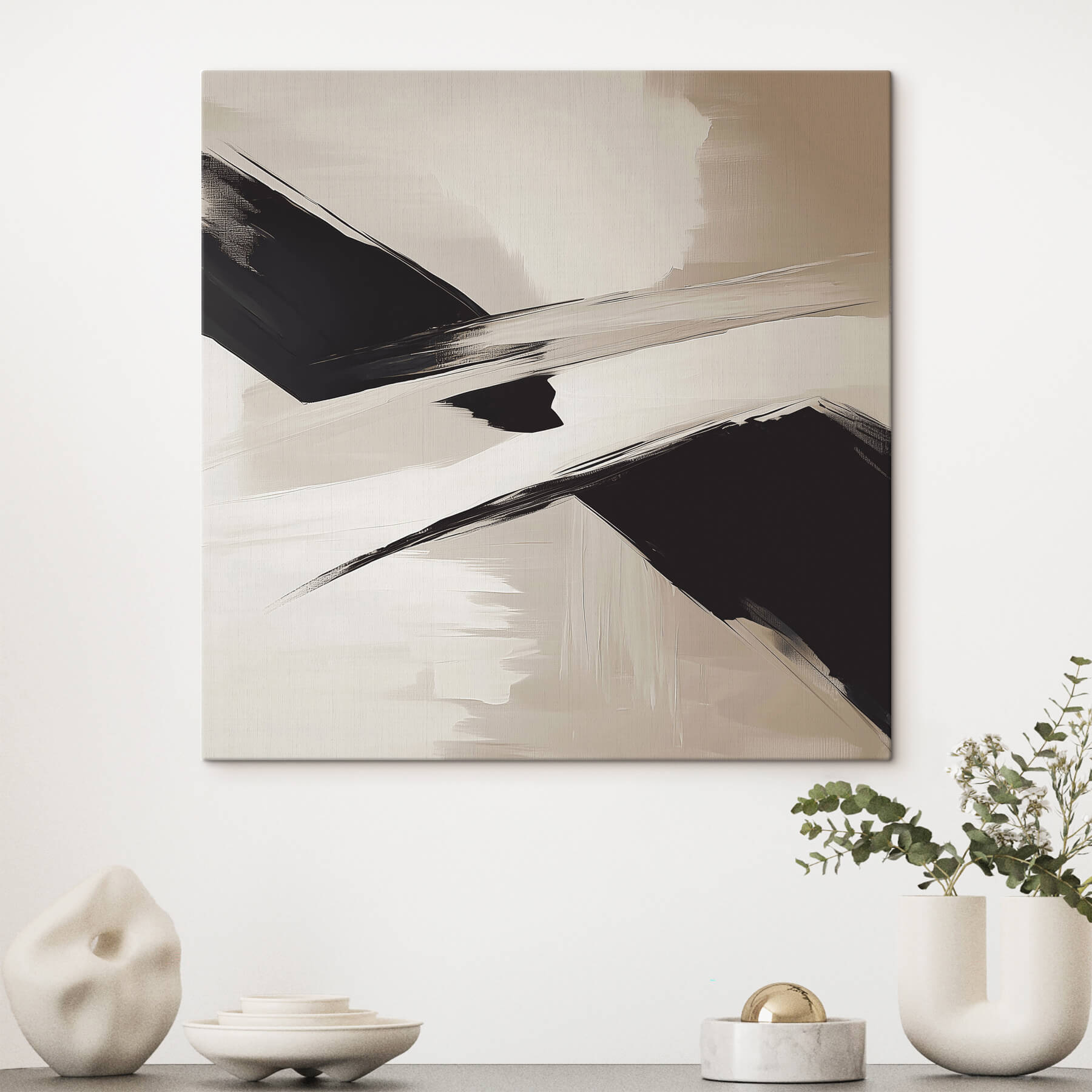 Black and white brush strokes Black and white brush strokes