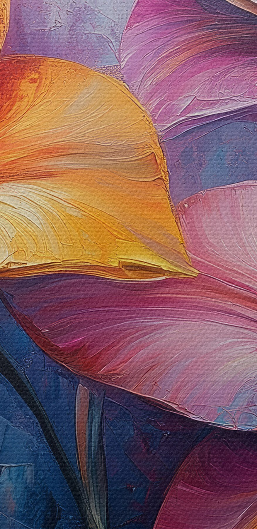 Painting of flowers on a blue background Painting of flowers on a blue background