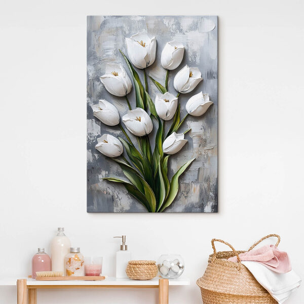 Malba bílých tulipánů Malba bílých tulipánů