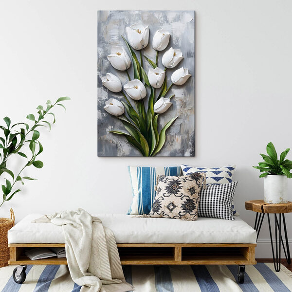 Malba bílých tulipánů Malba bílých tulipánů