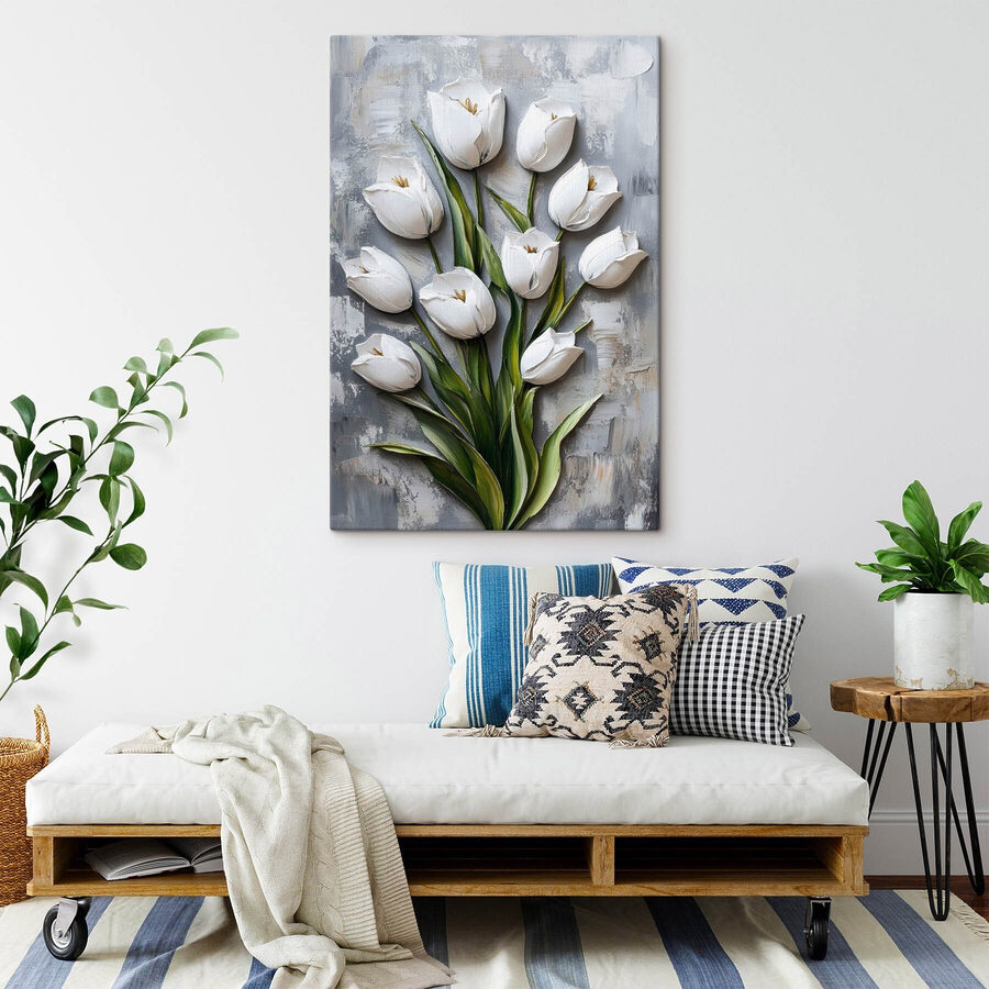 Malba bílých tulipánů