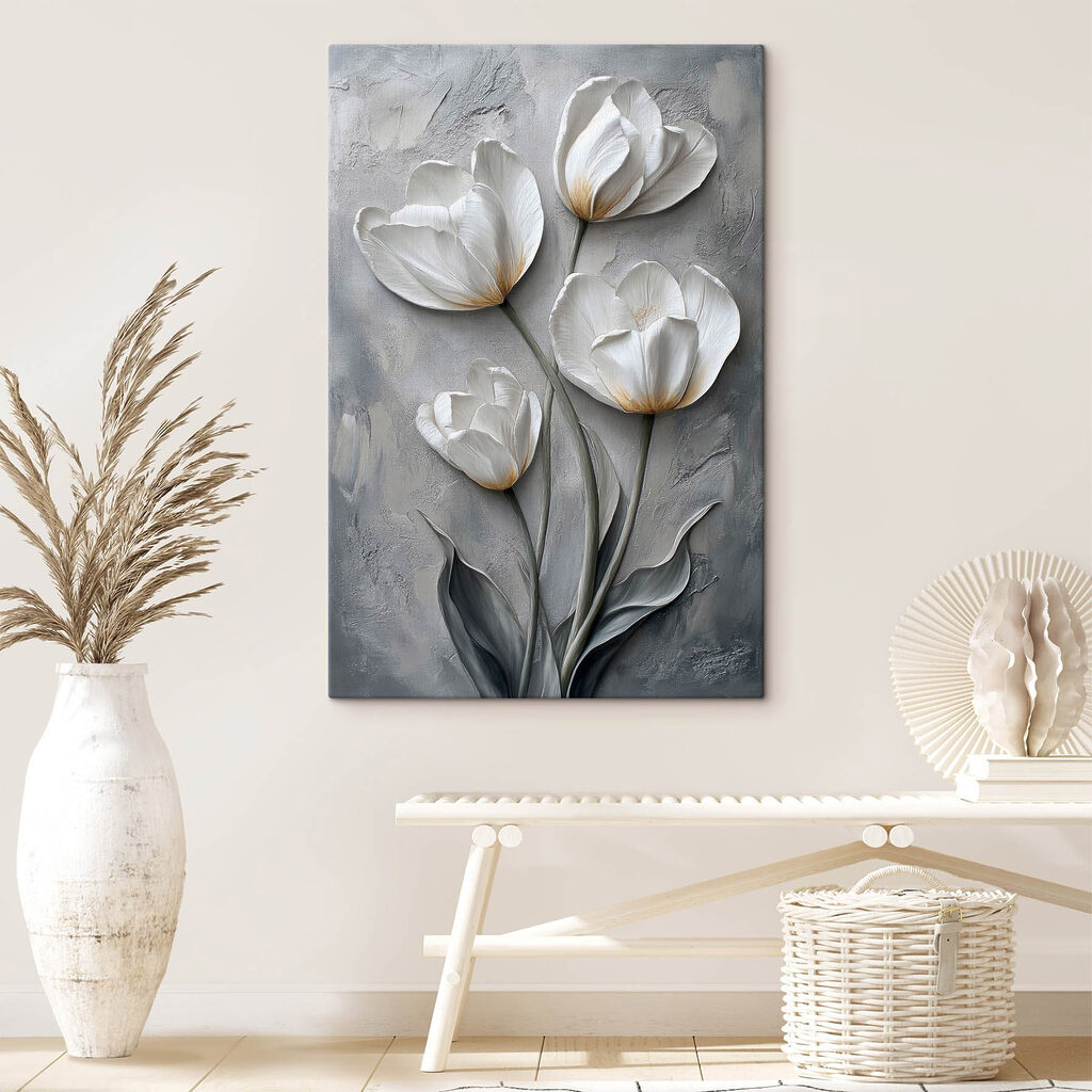 Painting of white flowers