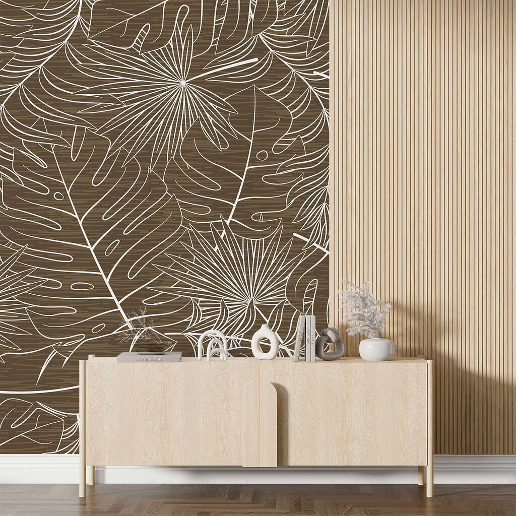 Brown and white floral pattern