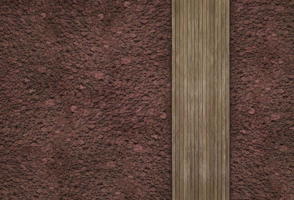 Hnědý koberec s dřevěným prknem Hnědý koberec s dřevěným prknem
