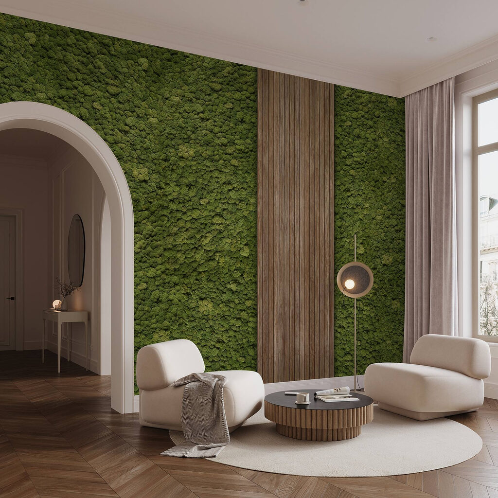 Wood plank on a green carpet Wood plank on a green carpet