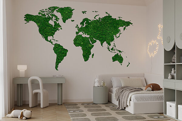 Mapa světa ze zelených rostlin Mapa světa ze zelených rostlin