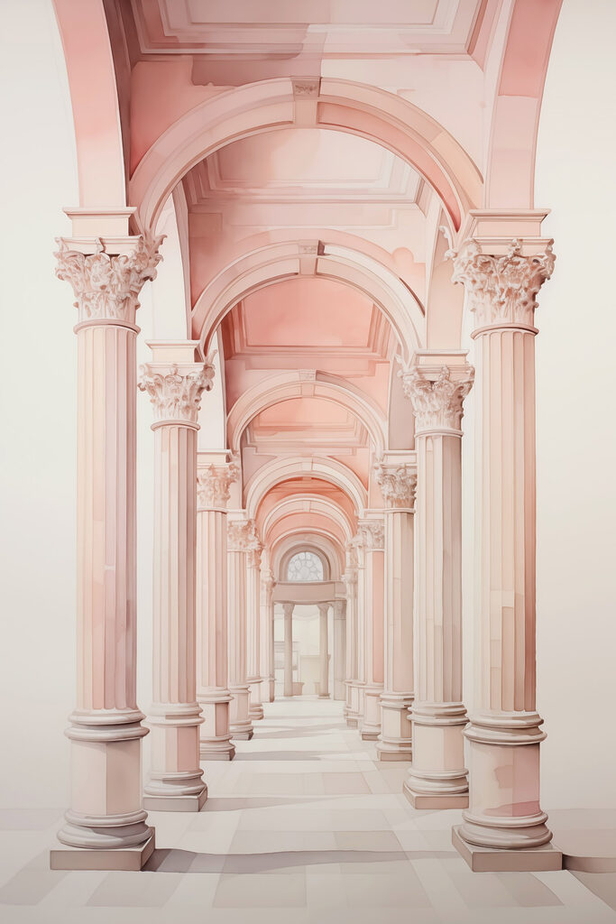 Long corridor with columns