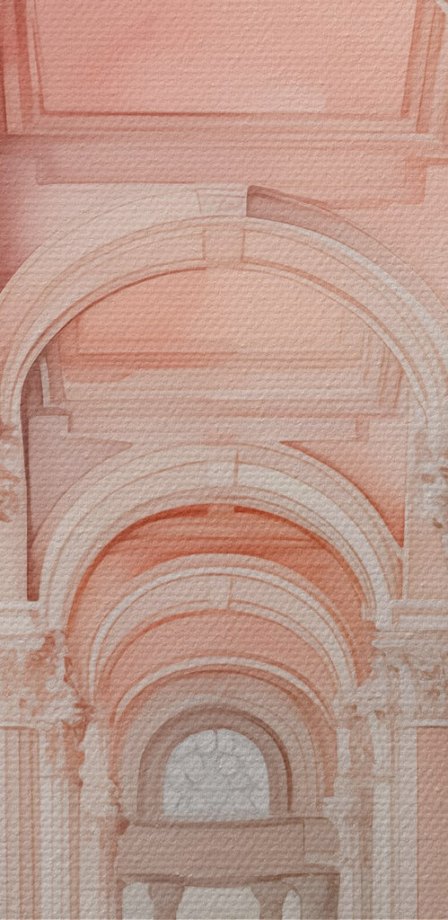 Long corridor with columns