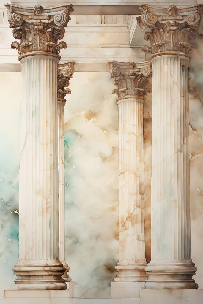 Group of white pillars