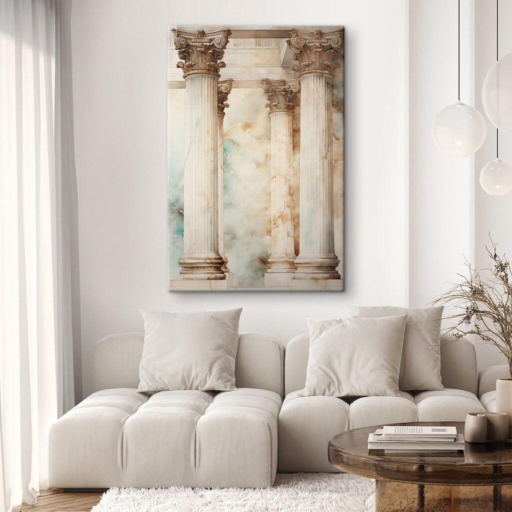 Group of white pillars