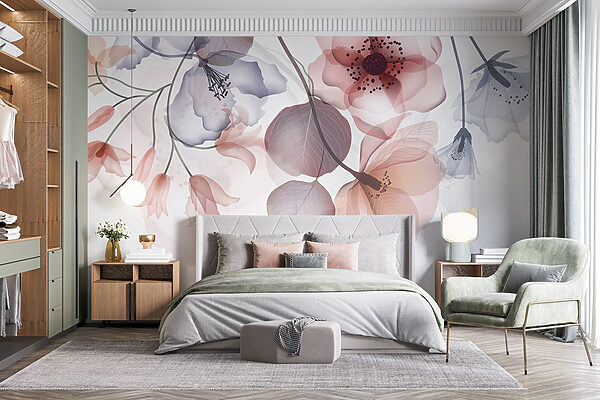 Jemný květinový design s jemnými odstíny Jemný květinový design s jemnými odstíny