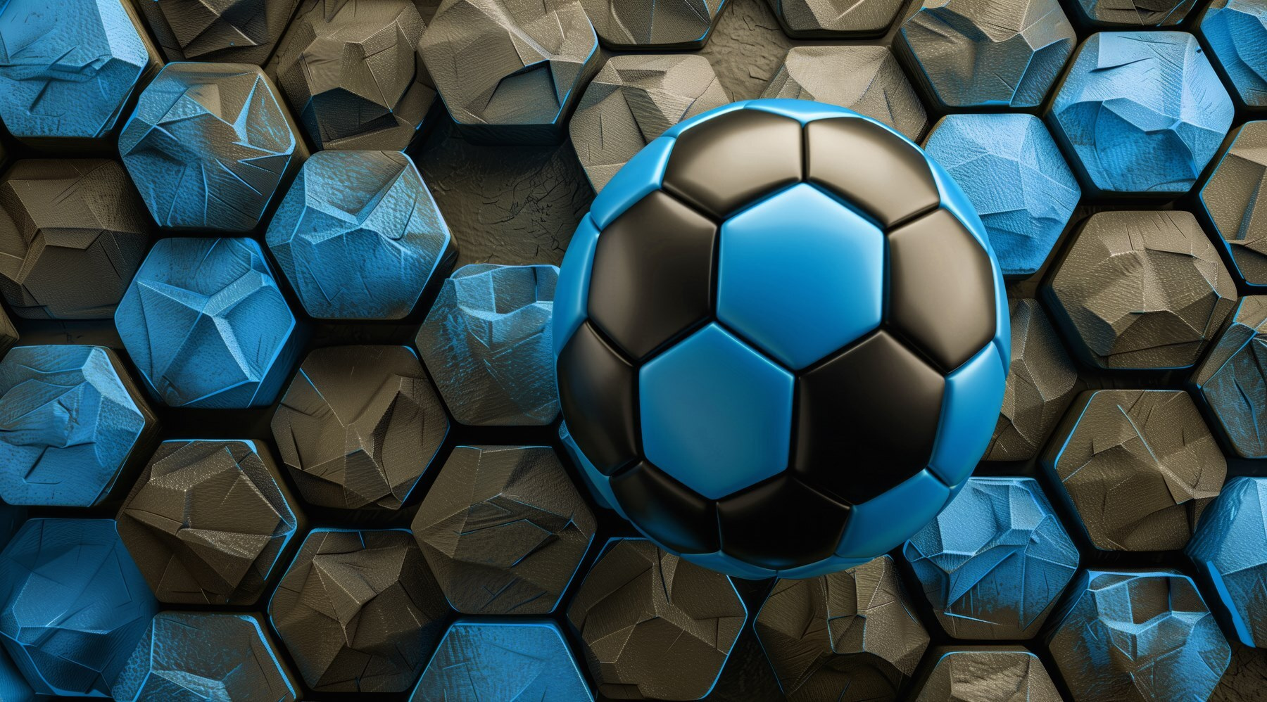 Blue and black football ball