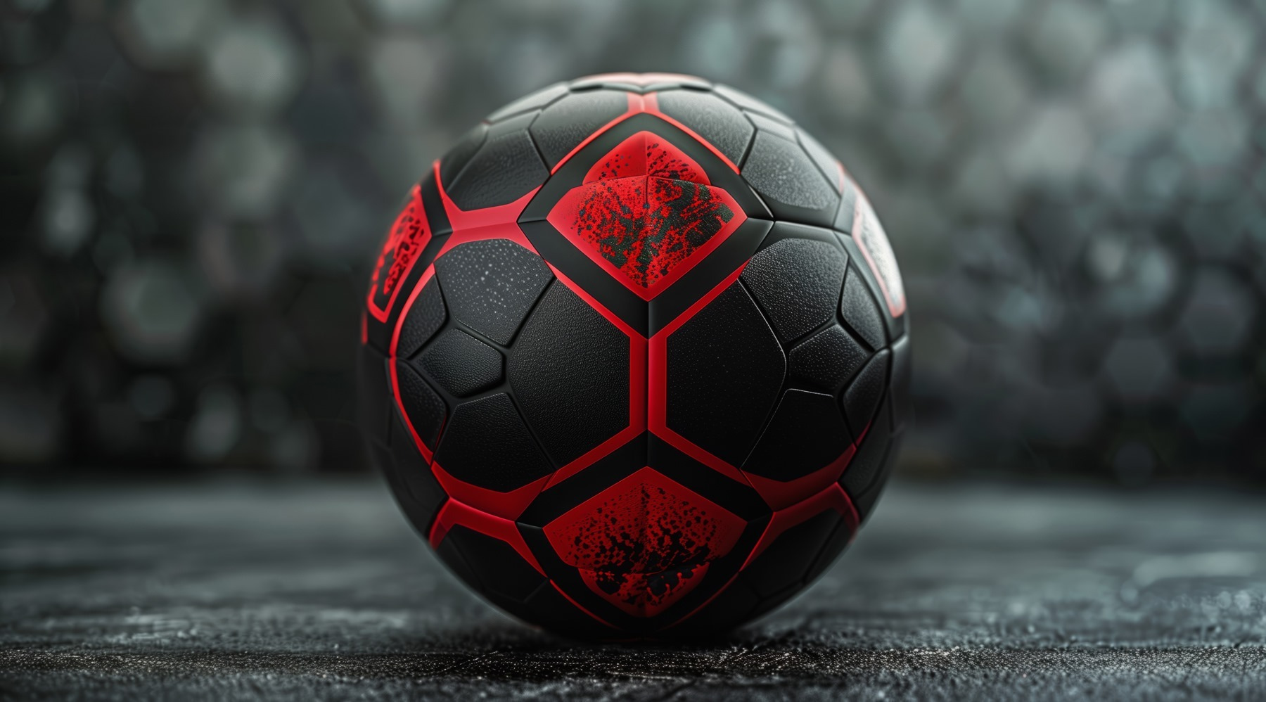 Dynamic black and red soccer ball Dynamic black and red soccer ball
