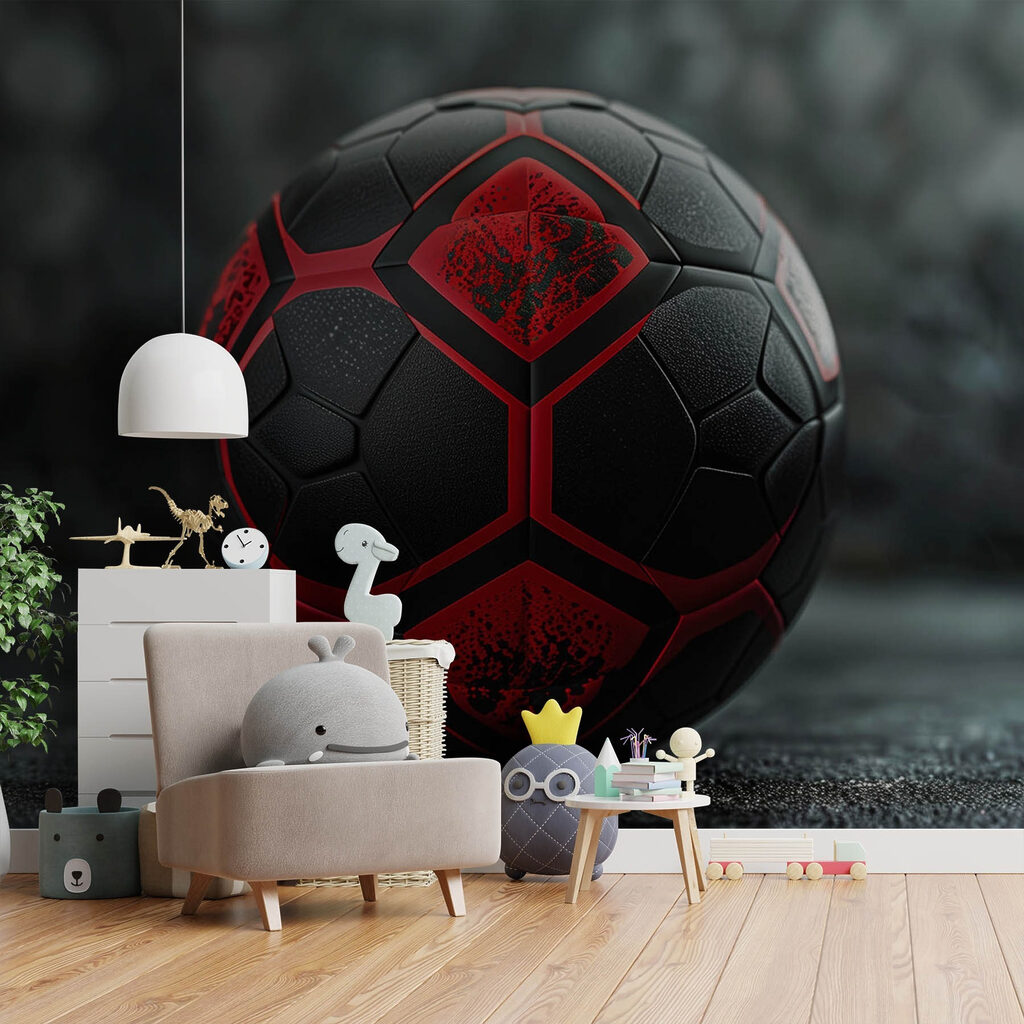 Dynamic black and red soccer ball Dynamic black and red soccer ball