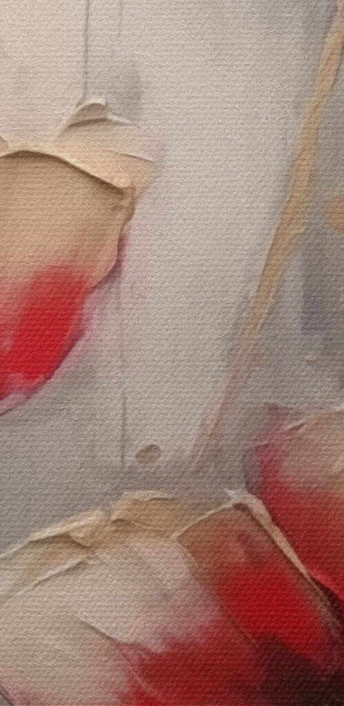 Painting of flowers on a grey background