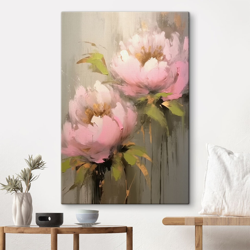 Painting of pink flowers