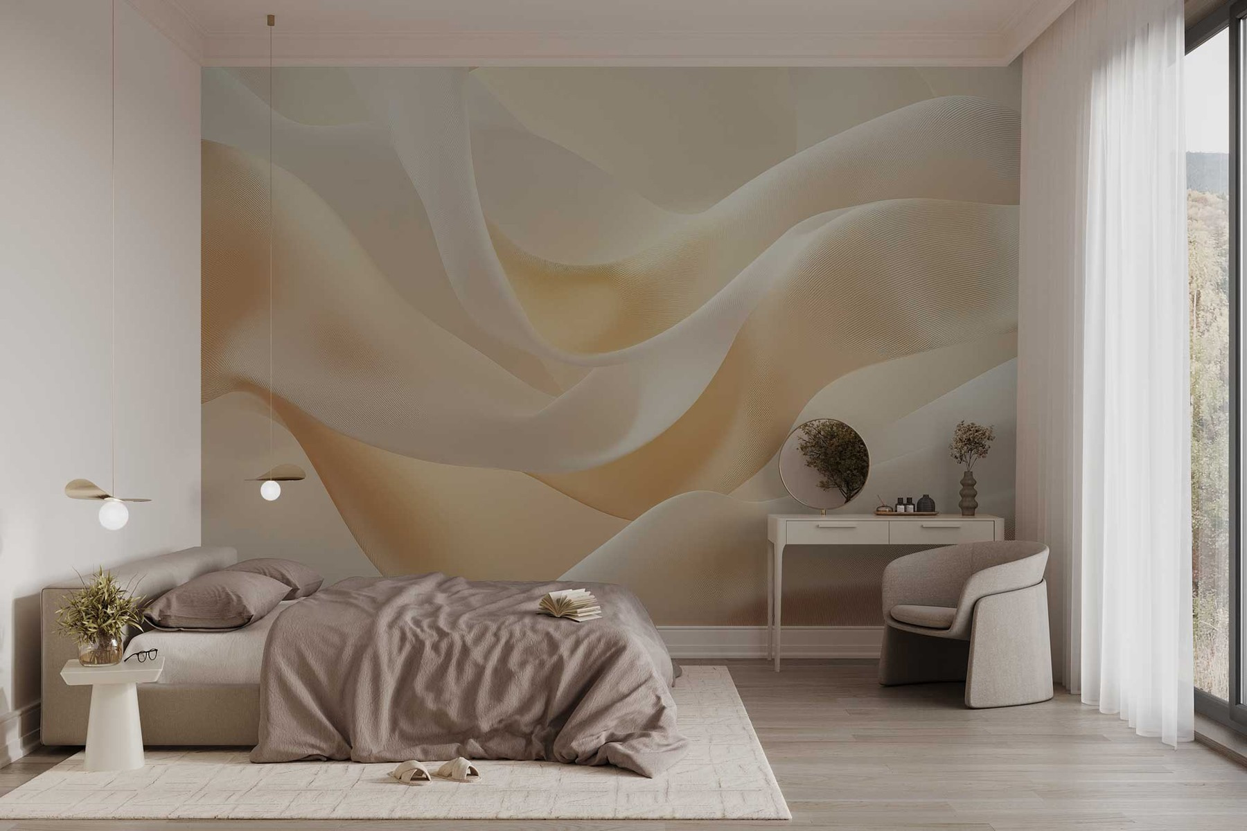 Soft waves of delicate fabric design Soft waves of delicate fabric design