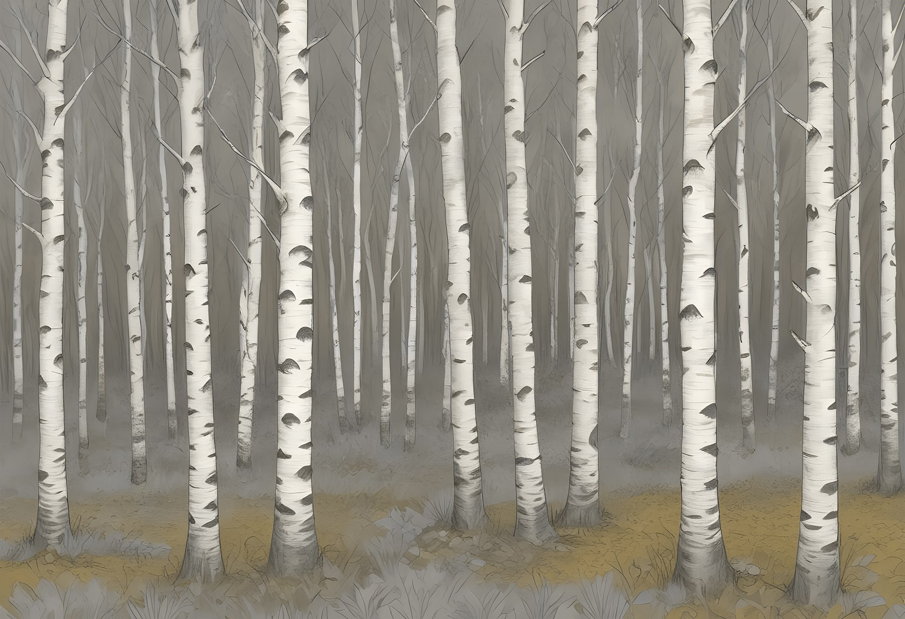 Group of trees in a forest