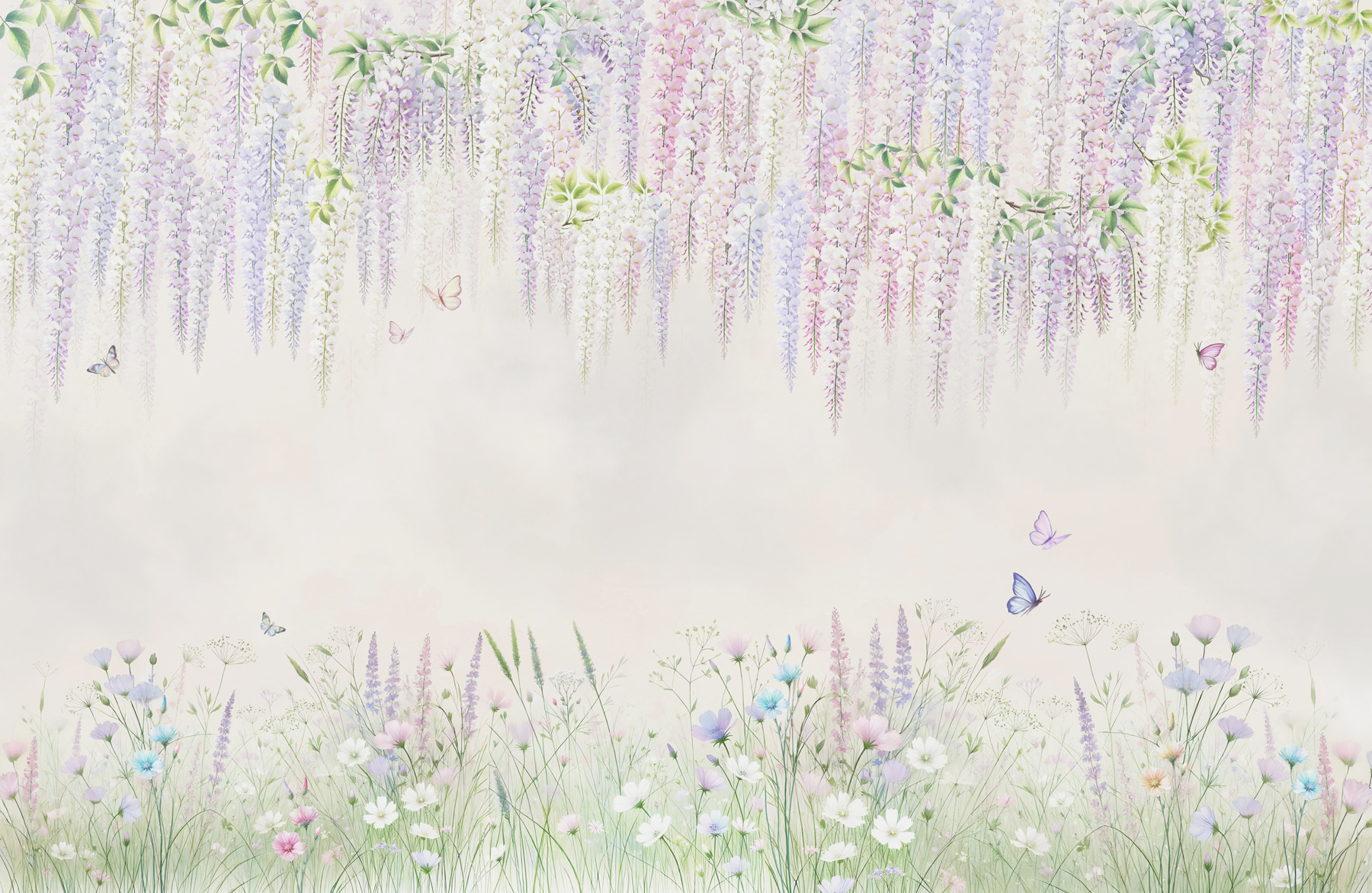 Painting of flowers and butterflies Painting of flowers and butterflies