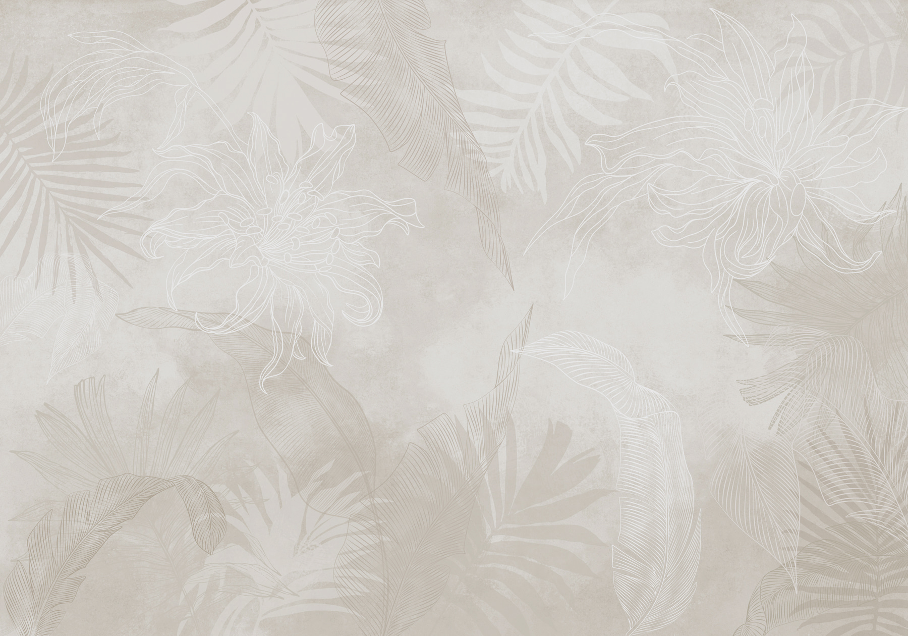 White floral pattern on a grey background