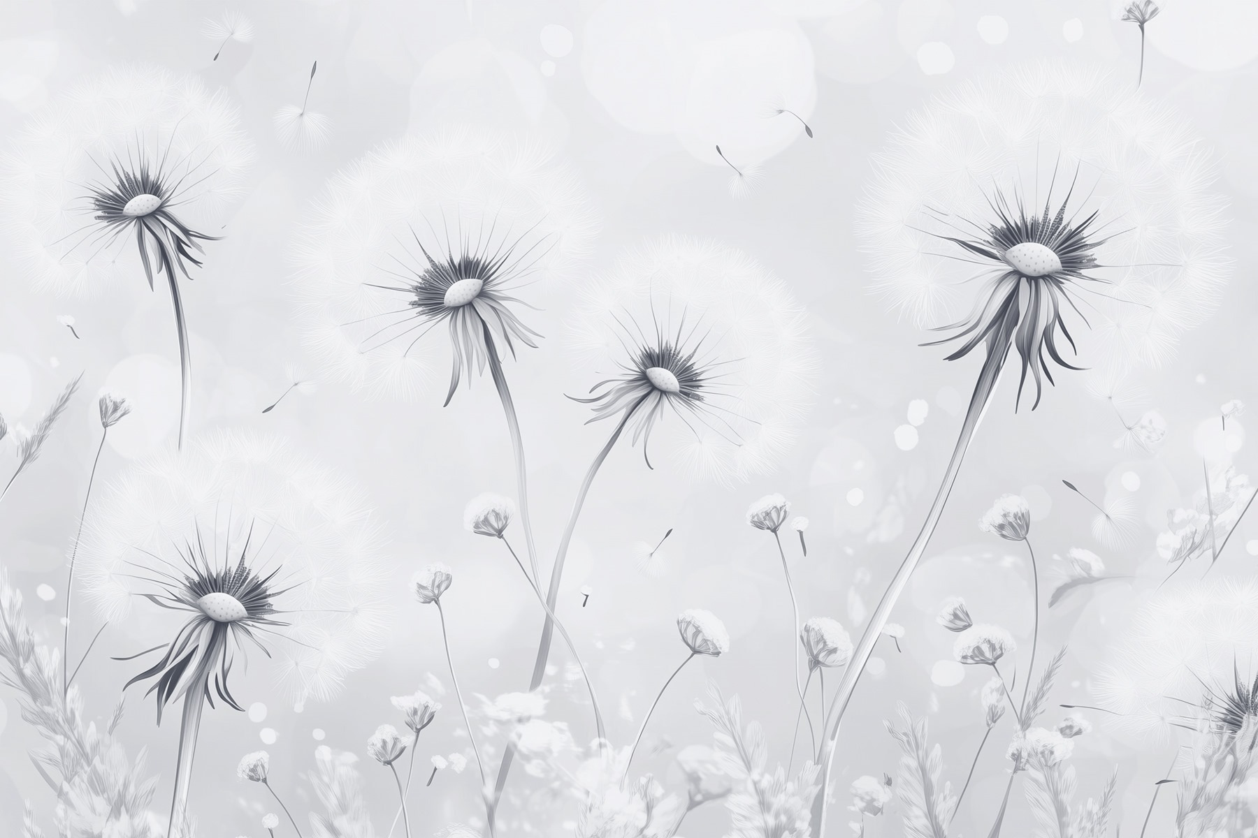 Group of dandelions in a field