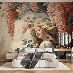 Fototapeta Žena na stromě s květinami