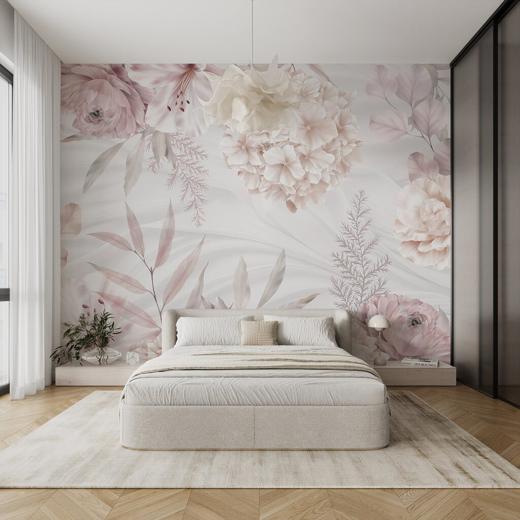 Soft pastel blooms on gentle backdrop