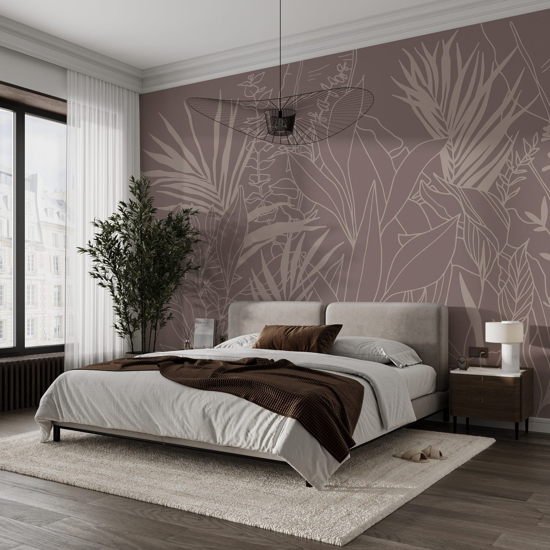 Drawing of plants and leaves