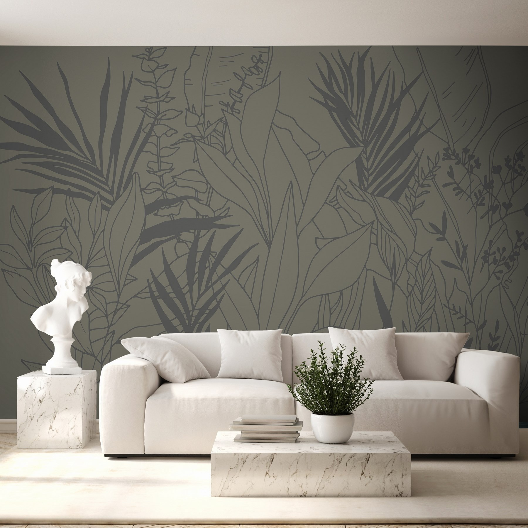 Drawing of plants and leaves