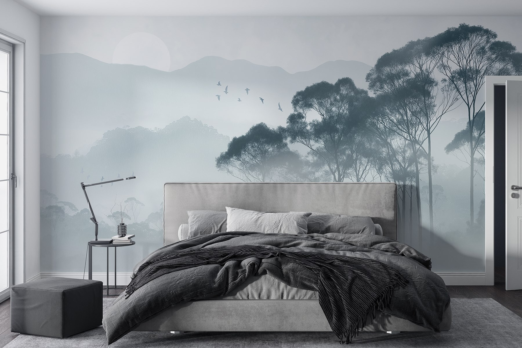 Group of trees in fog