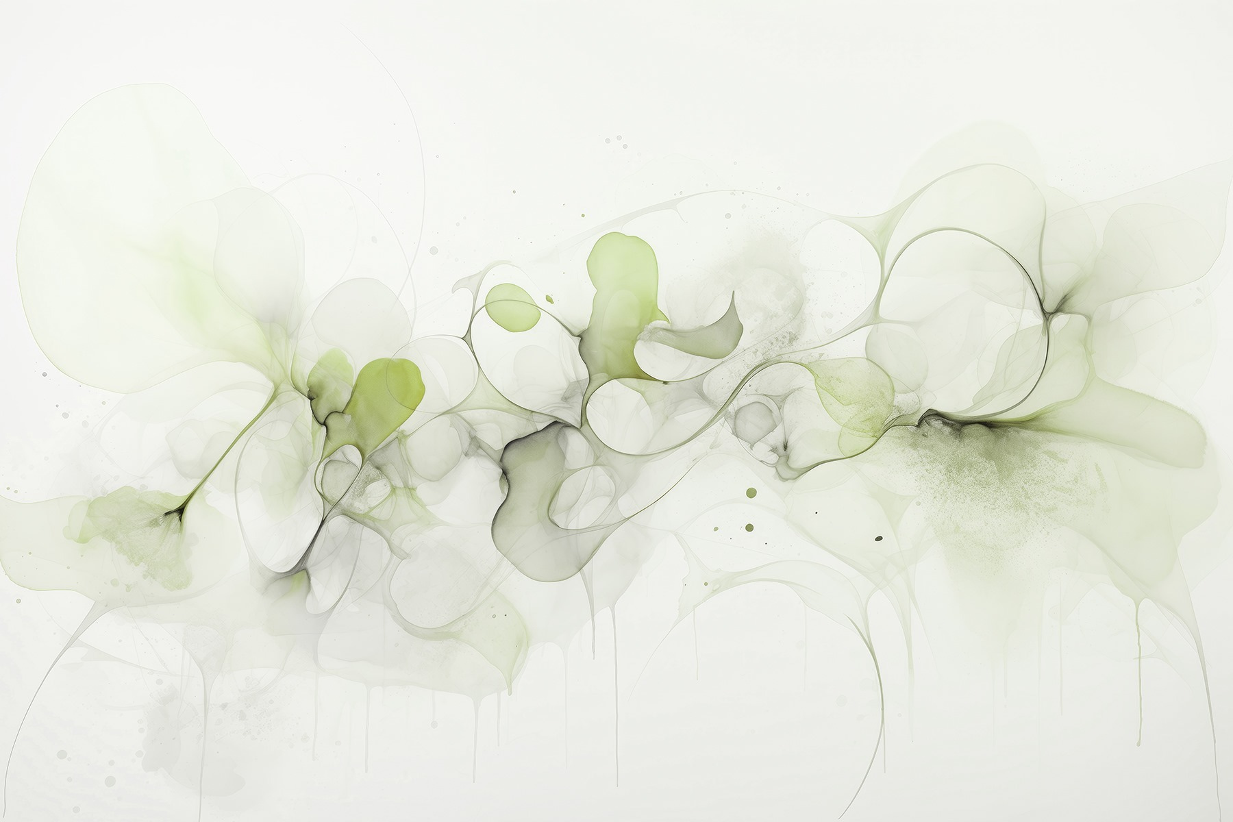 Fluid shapes and gentle green tones