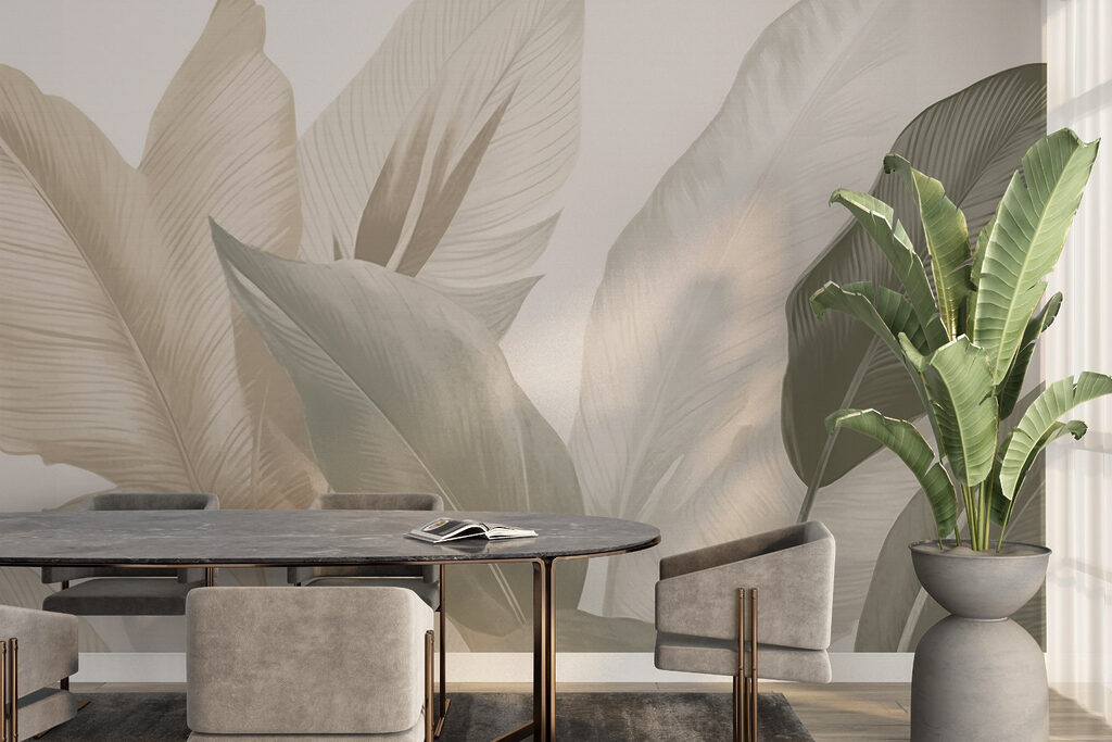 Soft greens and earthy hues blend Soft greens and earthy hues blend