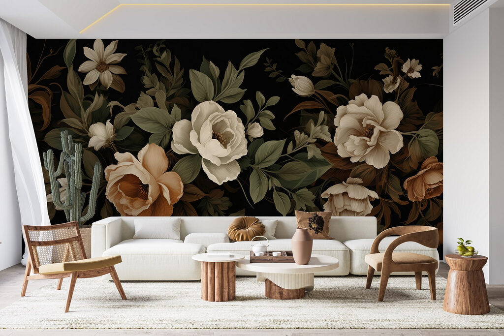 Delicate blooms on a dark backdrop Delicate blooms on a dark backdrop