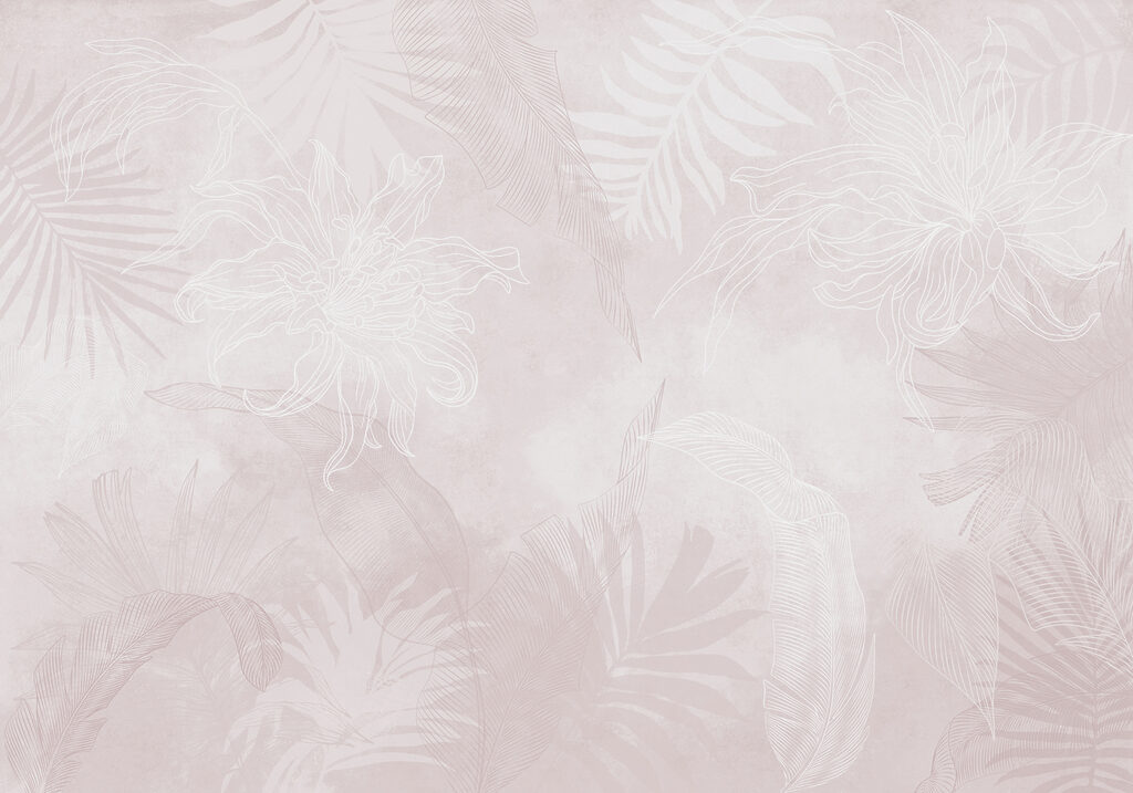 Wall murals White and pink floral pattern Wall murals White and pink floral pattern