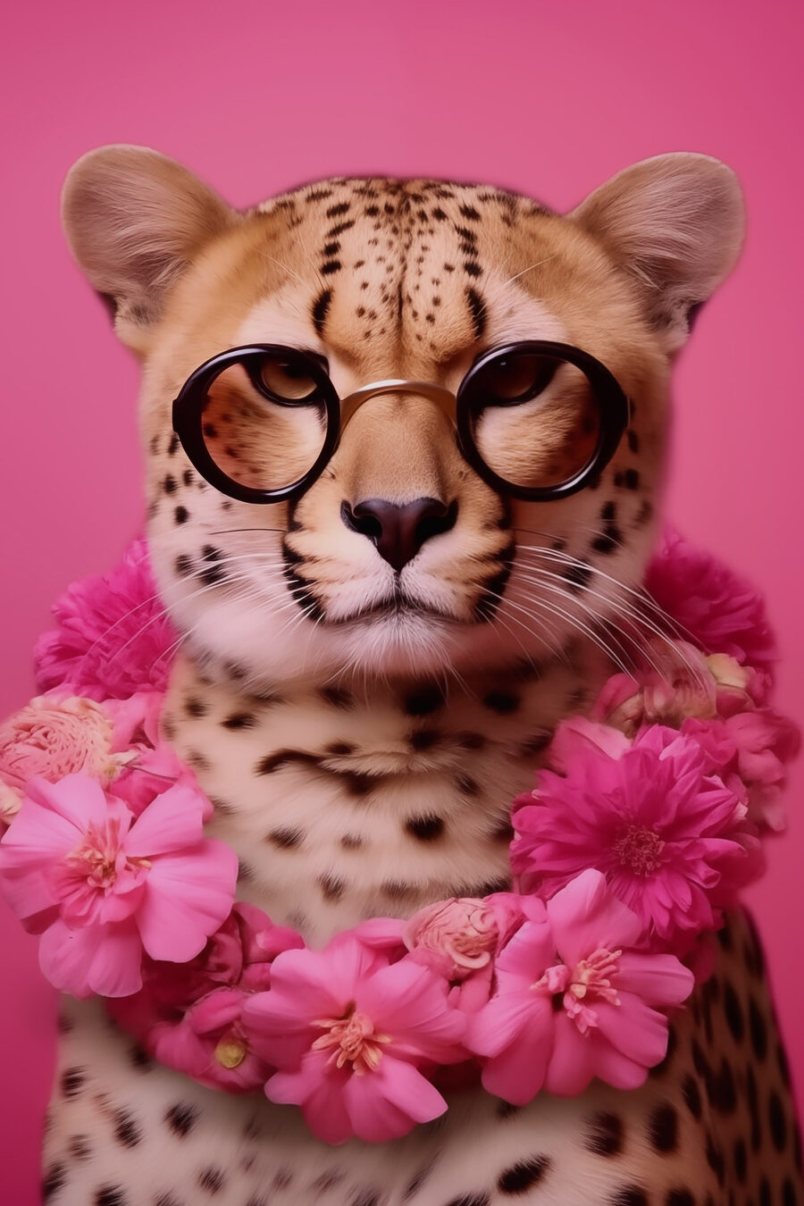 Obraz Leopard s brýlemi a náhrdelníkem z květin - Image 7