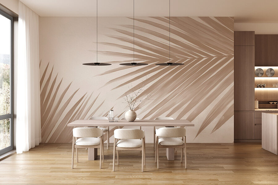 Fototapeta Elegantní palmové listy na jemném pozadí - Image 4