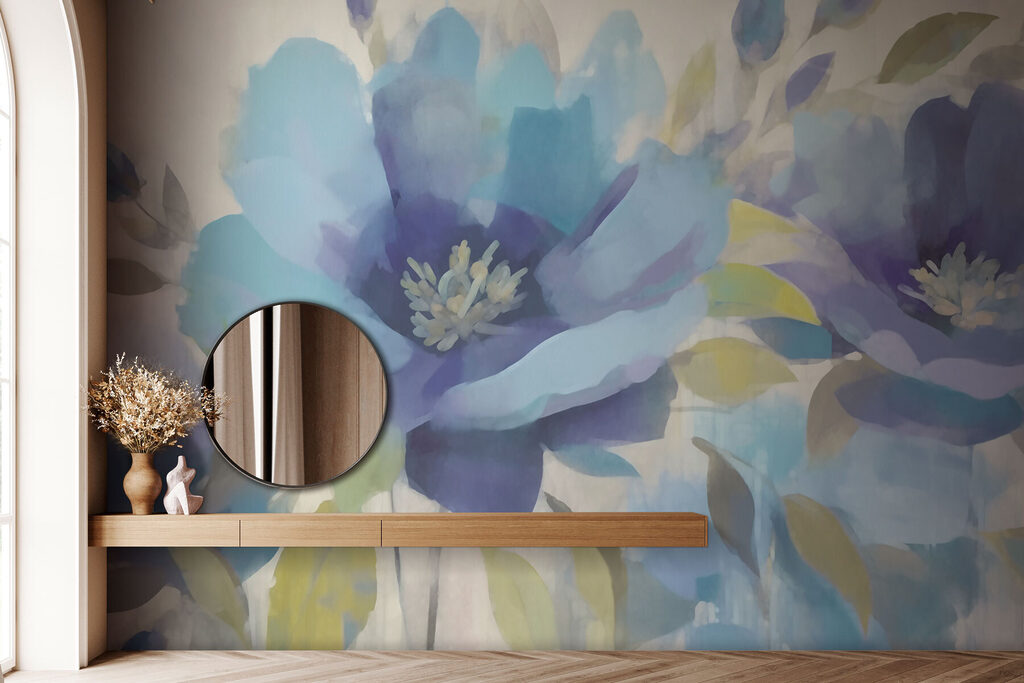 Painting of flowers and leaves