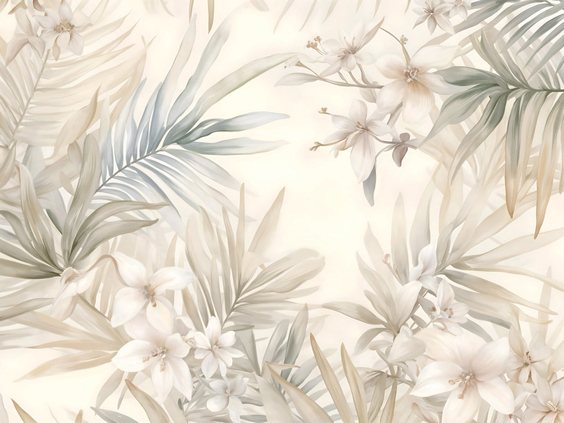 Delicate blooms amidst lush greenery